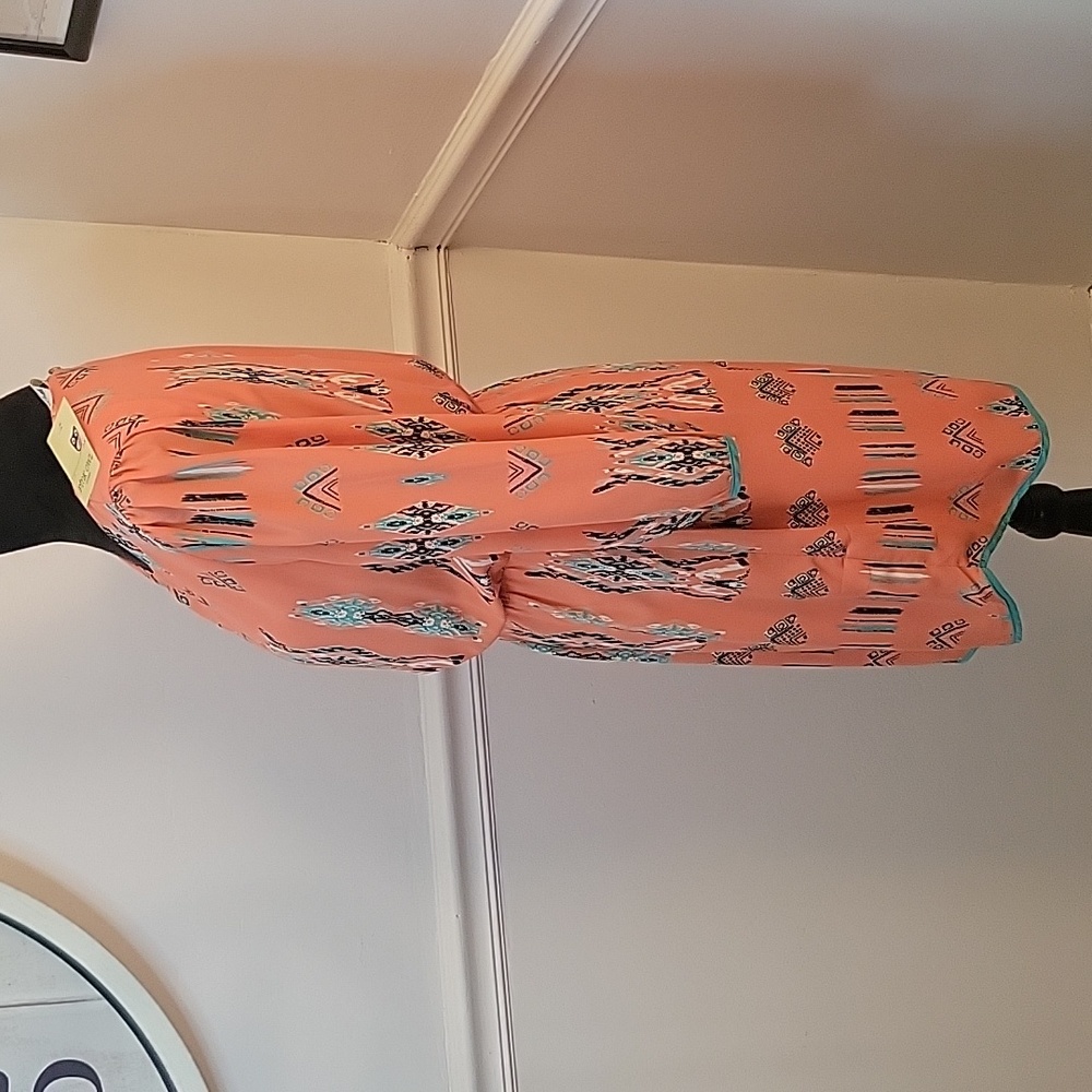 Pink Owl Boutique Printed Dress Pink/Orange Womens Size Medium NWT - Picture 3 of 6